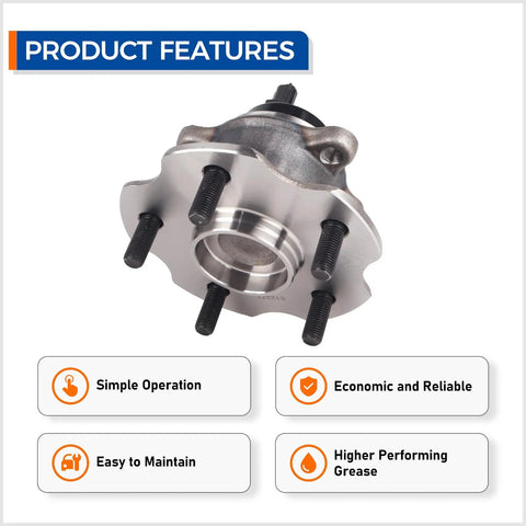 Pair 512372 Rear Wheel Hub Bearing Assembly Fits Lexus HS250h NX200t NX300 with features for easy installation
