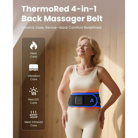 Cordless Heating Pad Belt Massager For Lower Back Relief On The Go With Near Infrared Heat And Red Light Therapy on model