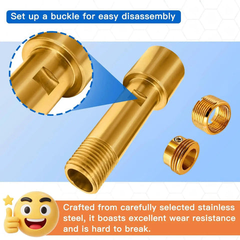 Brass Tub Spout Adapter Kit For One Half Inch Copper And One Half Inch IPS And Three Quarter Inch IPS Pipes, shown with assembly tool and diverter rings.