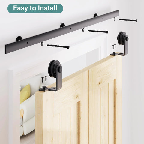 Heavy Duty Bifold Barn Door Hardware Kit 40 Inch Track System For Up To Two 19 Inch Panels Top Mount Sliding Kit Fits 36 Inch Opening