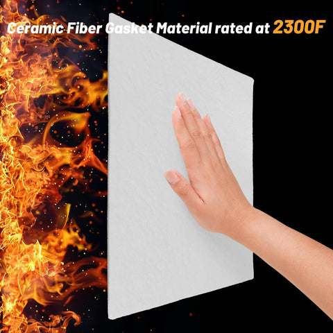 UCandy ceramic fiber paper sheet pressed by hand, white gasket insulation, 11 x 12 x 1/8 in, for stove or furnace