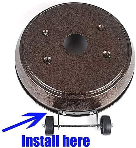 3-inch universal patio heater wheel kit with two black caster wheels and mounting bracket