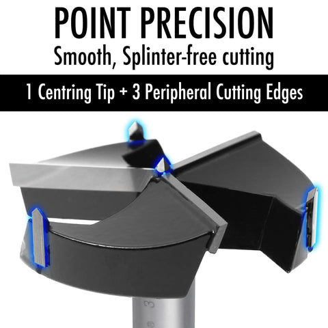 2 Inch Forstner Drill Bit With Triple Flute Carbide Tips For Clean Cuts In Hard Wood Soft Wood Veneered Plywood And Plastic