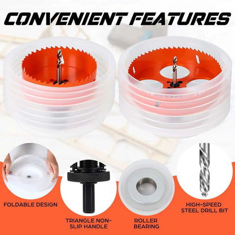 Hole Saw Set For Recessed And Can Lights With 4 Inch And 6 Inch Cutters And 2 Dust Bowl Dust Collection Kits For Wood Ceiling Plastic Metal Drywall Orange By Otoolling