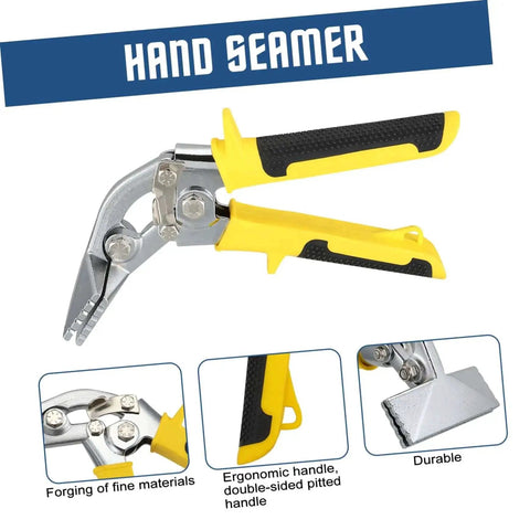 Ergonomic Handheld Ductwork Tool For Sheet Metal Bending And Seaming Pro Grade Hand Seamer with easy open latch