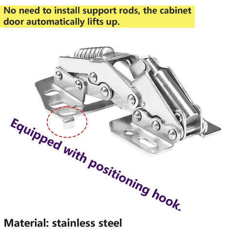 Heavy Duty Cabinet Hinges Set 2 Pack Soft Close Lid Stay Hinges For Cabinets And Furniture Doors Durable Cold Rolled Steel