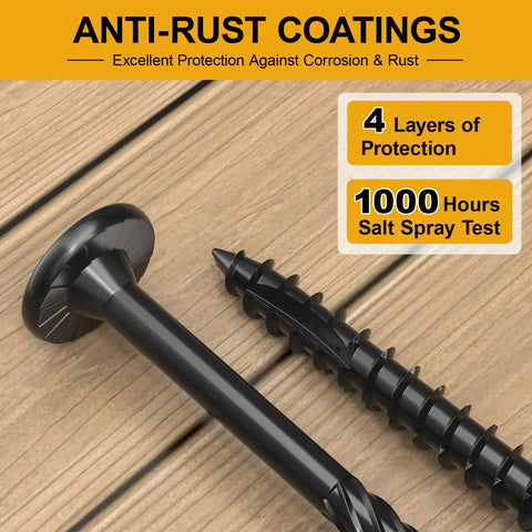 Close-up view of Size 14 x 3 Inch Wood Structural Lag Screws, 54 Pack, Star Drive Decking Screws For Timber And Log Landscaping