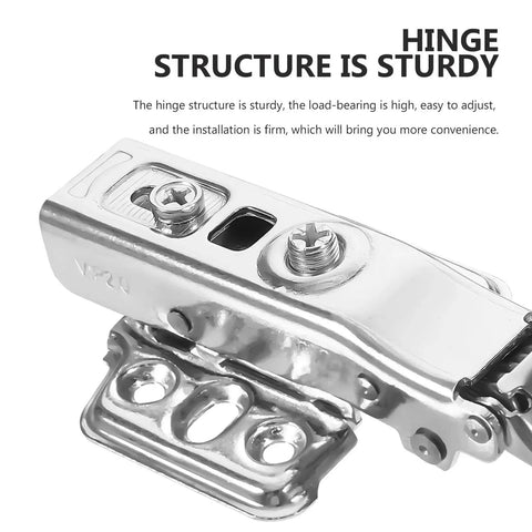 Close-up of Beefy Heavy Duty Stainless Steel Self Closing Cabinet Door Hinges For Kitchen Cupboards With Buffer Action And High Load Capacity