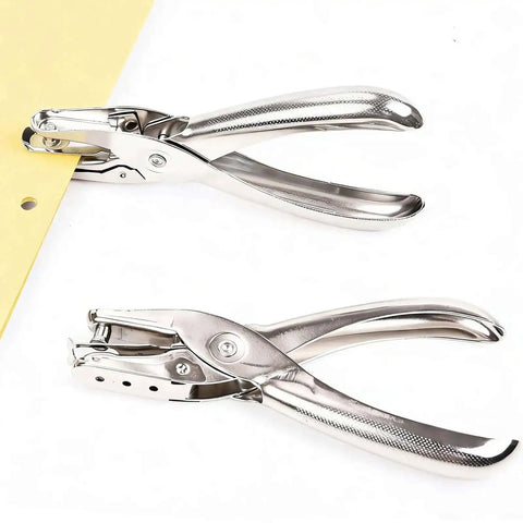 Two Pack Single Hole Puncher Metal Craft Hole Punch For Scrapbooking And Tickets 6 mm Hole Diameter Punches Up To 8 Sheets