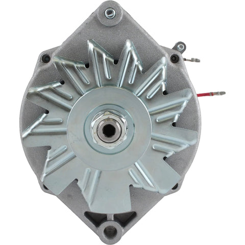 Front view of Delco Marine 12V 105 Amp 3 Wire Alternator Replacement for Volvo Penta and Mercruiser Boats, high output.