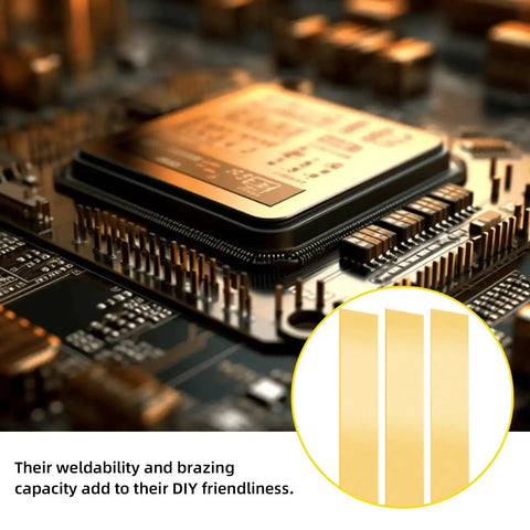 Handy Brass Shim Stock Set Pack Of 10 Strips 1 Inch Wide By 6 Inches Long 0.006 Inch Thick Flexible Brass Sheets with circuit board