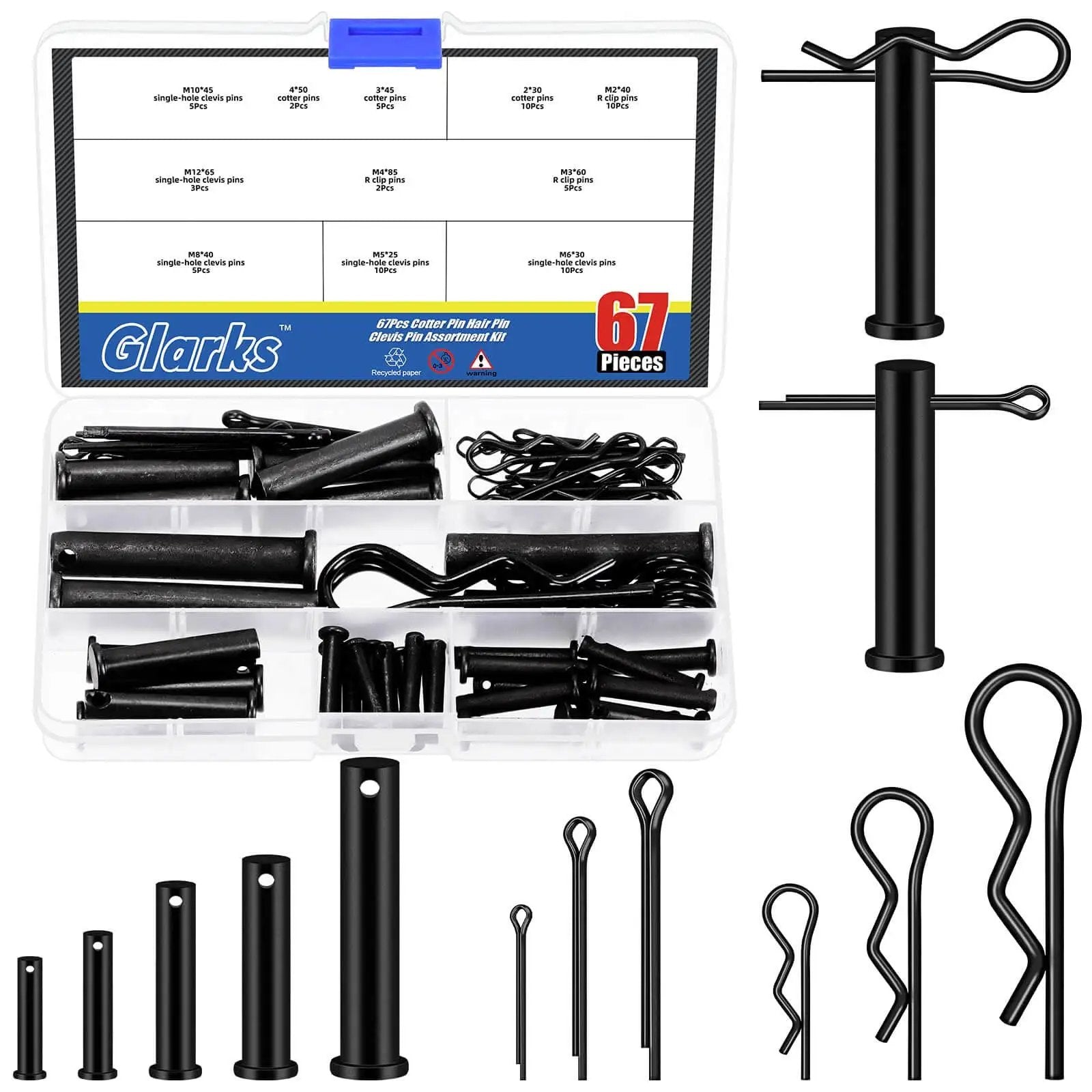 All Purpose Clevis Pin Kit With Cotter Pins And R Clip...