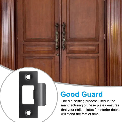 Stainless Steel T Strike Door Strike Plate 2-3/4 Inch Backplate For Interior And Exterior Doors Black Rust Resistant Durable Reinforcement