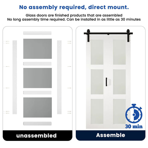 36x84 Inch White Bifold Barn Door With Hardware Kit Included Pre Drilled Holes For Easy Assembly Water Proof PVC Surface