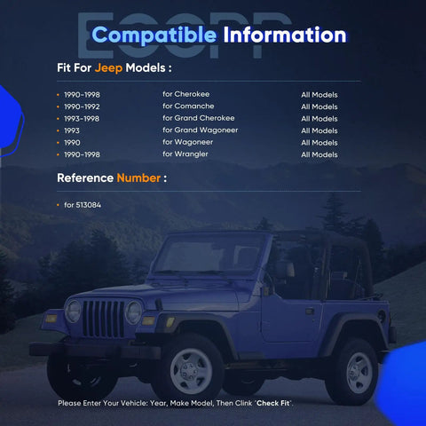 Jeep Wrangler in scenic setting with Beefed-Up Wheel Bearing and Hub Assembly for various Jeep models listed