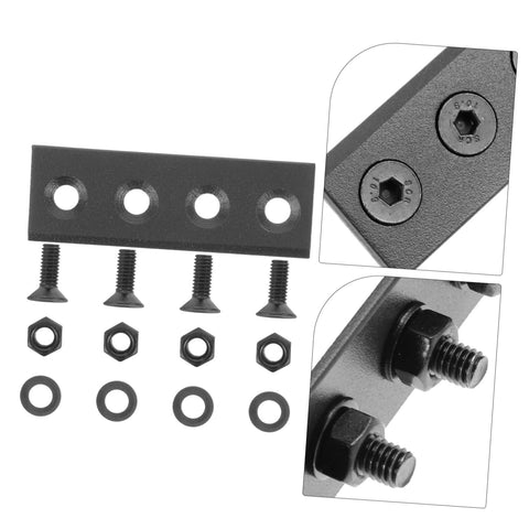 Barn Door Hardware Track Connector Set With Flat Mending Plate Easy To Install Durable Rail Joint Bracket For Smooth Sliding Doors