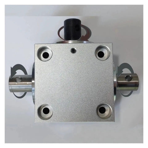 Horizontal Right Angle Gearbox Shaft One Point Five Module Ninety Degree Drive With One To One Gear Ratio Top View
