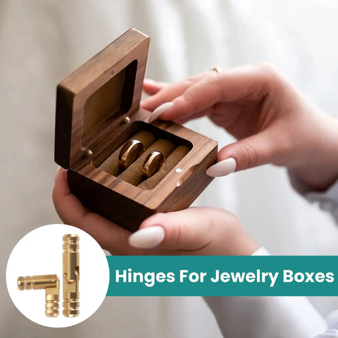 25 Pcs Small Brass Barrel Hinges for Wooden Boxes 135 Degree Folding Mini Hidden Cylinder Hinges for DIY Crafts Jewelry Boxes and Wooden Cases