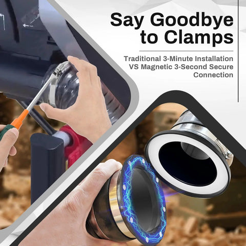 Upgraded Magnetic Dust Collection Fittings Kit For 4 Inch And 2.5 Inch Shop Vacuums, Ultra Fast Magnetic Connectors With Neodymium Magnets