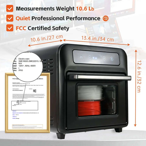 3D Filament Dryer Box With Blower For Fast Drying And Moisture Free Dehydration Of PLA PETG TPU And Carbon Fiber Filaments, Pro Grade Compatibility And Precision Control Up To 80C, showing dual-spool capacity and dimensions