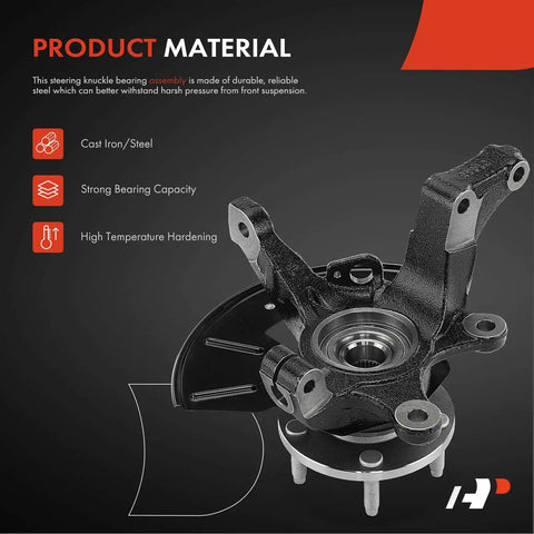 Front Left Steering Knuckle And Wheel Bearing Hub Assembly For Ford Escape 2005 To 2012 Mazda Tribute 2005 2006 2008 2011 Mercury Mariner 2005 To 2011 SUV Driver Side Replacement made of steel