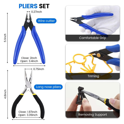 Ultimate 45 Pcs 3D Printer Tool Kit For Cleaning Finishing And Maintenance Includes Pliers and Wire Cutter