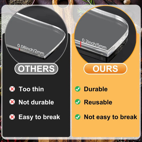 Comparison of 2mm thin vs 5mm thick acrylic router templates for durability and reusability.