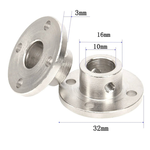 Vgoohobby flange shaft couplers, 5-pack, 10mm bore, metal silver, RC model motor shaft joints
