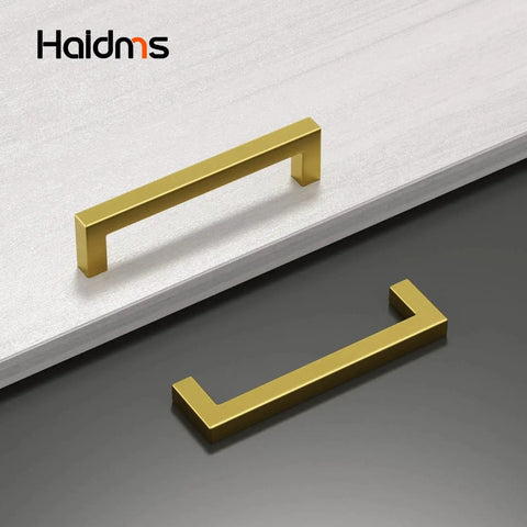 30 Pack 5 Inch Gold Brushed Stainless Steel Cabinet Handles Square Bar Drawer Pulls For Kitchen And Bathroom Cupboards Modern Hardware
