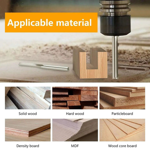CNC Router Bits Straight One Sixteenth Cutting Diameter One Eighth Inch Shank Two Flute Carbide End Mill Cutter Tungsten Steel Milling Bit in wood