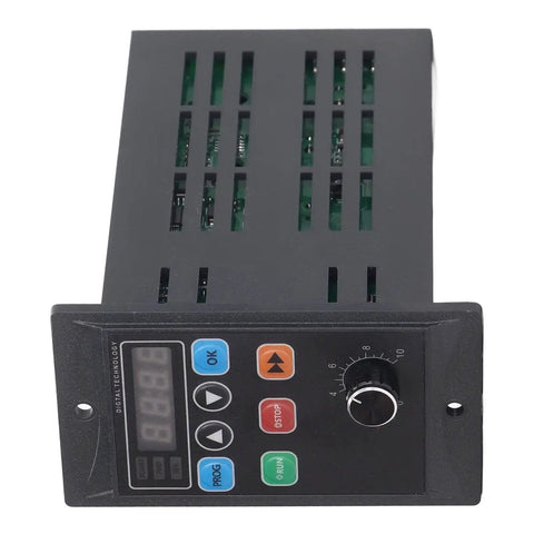 Compact 400W Variable Frequency Drive Inverter with LED digital display and control buttons, designed for motor control applications.