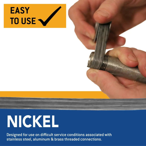 Applying Nickel PTFE Thread Seal Tape Pro Grade Heavy Duty 1/2 Inch By 260 Inch on a stainless steel pipe