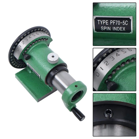5C Spin Index Fixture Collet for Milling and Grinding, Pro Grade Precision, PF70 Grade, 36 Hole, shown in close-up view