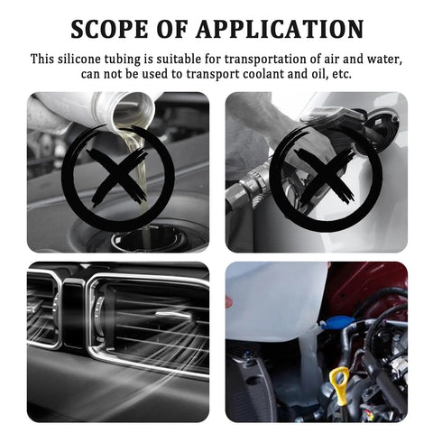 6-piece automotive vacuum hose kit with cutter, 4.9 ft total; IDs 1/8–3/8 in, Amazon brand, for water/air vacuum lines.