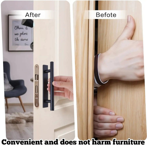 8 Pack Adhesive Cabinet Handles Self Stick Push Pull Helpers Black ABS Material No Drill Instant Installation For Cabinets
