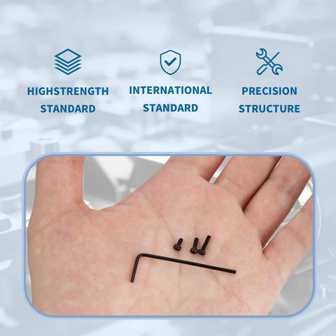 Hand holding small components from M2 Screws Bolts Nuts Assortment Kit With Washers, showcasing precision and high strength.