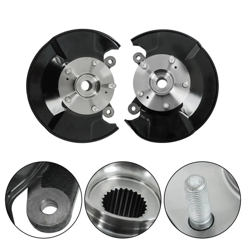 Two Front Steering Knuckle And Wheel Hub Bearing Replacement Kit For Honda Civic 2006 Through 2011 With 698450 And 698451 Parts