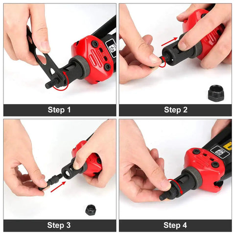 Installation steps for Pro Grade Rivet Nut Mandrels Set With 6-32 8-32 10-32 Mandrels 30 Rivnuts Total Replacement Kit GT607