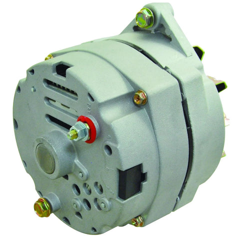12V 63A Alternator For Delco 10SI 1 Wire Install With V Belt Pulley Easy Install Fits Buick Cadillac Chevy GMC Oldsmobile Pontiac Replacement 1100125 ADR0325 40012370