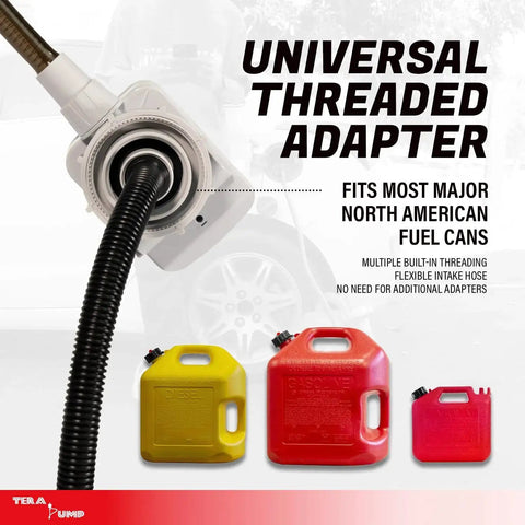 Universal threaded adapter with flexible hose for 5th Gen Fuel Transfer Pump With Overfill Protection 2.7 GPM