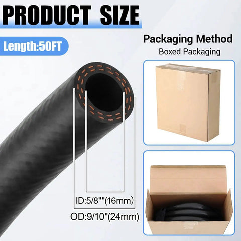 Beefy Five Eighth Inch ID Heater Hose 50 Feet EPDM Coolant Radiator Hose For Radiator And Engine Cooling Systems