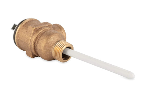 Camco 1/2 in temperature and pressure relief valve with 4 in epoxy-coated probe, brown brass body