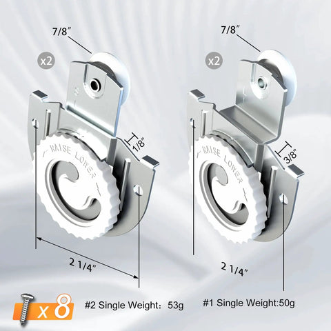 4 Piece Closet Door Roller Kit For Sliding Wardrobe Doors Top Roller Hardware With Adjustable Screws Smooth Quiet Operation