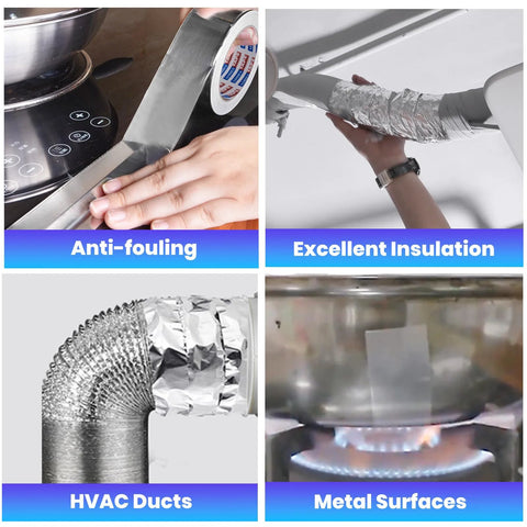ADHES Premium aluminum foil tape, 2 in x 210 ft, heat-resistant for HVAC sealing and patching on ducts, metal surfaces.