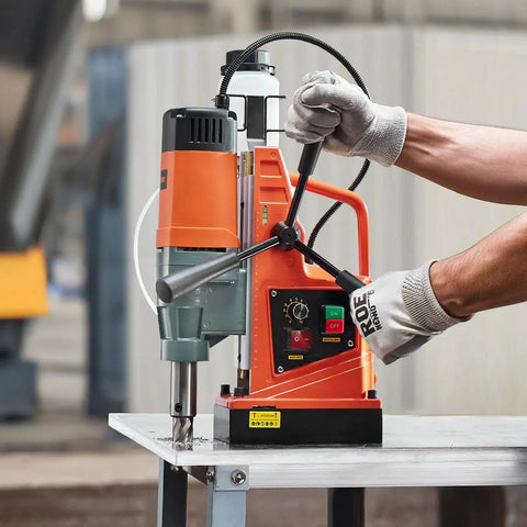 Powerful Magnetic Drill Press For Heavy Metal Drilling With 1550W Copper Motor 2922 Lbf Electromagnet 2 Inch Boring Diameter