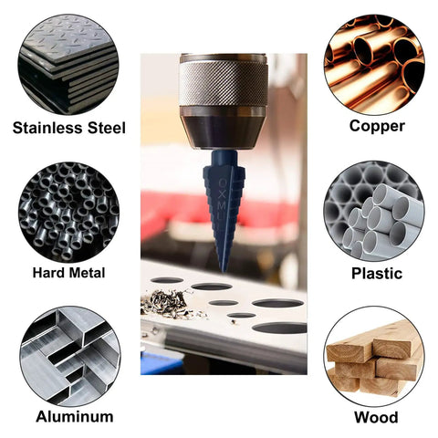 M35 Cobalt Step Drill Bit Set One Eighth Inch To One Half Inch With Thirteen Steps One Quarter Inch Hex Shank drilling metal
