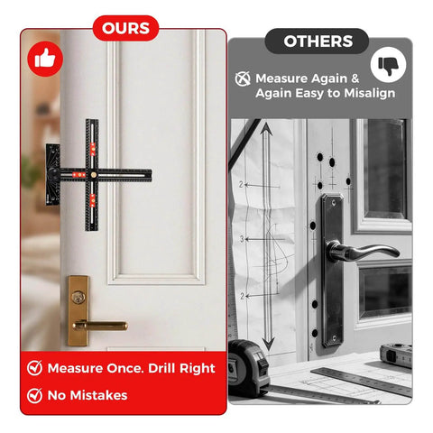 30 Inch Adjustable T Square Marking Ruler For Cabinet Hardware DIY Woodworking Guide Aluminum Layout And Precise Drilling Positioning For Handles Knobs Pulls Hinges Drawers And Shelf Installations shown on door handle installation