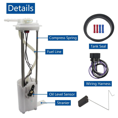 Fuel Pump Assembly for Chevy and GMC Trucks 1997 to 2000 C1500 C2500 C3500 V6 4.3L and V8 5.0L 5.7L 7.4L Replacement Fits