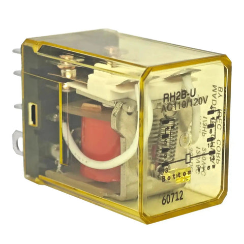 Heavy Duty DPDT Power Relay 110 120V AC 10 Amp Plug In Coil With Blade Terminals for Easy Install and High Capacity Switching
