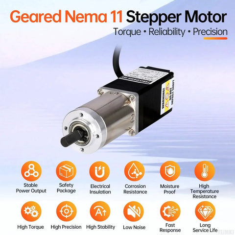50.9 To 1 Geared Nema 11 Stepper Motor With Integrated Planetary Gearbox For High Torque Drive displayed with features